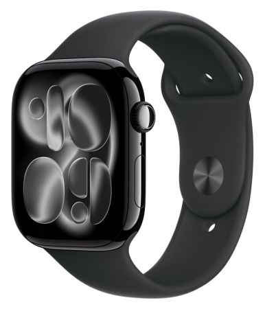 Смарт-часы Apple Watch Series 11, 42 мм, корпус цвета «чёрный глянец», спортивный ремешок чёрного цвета 