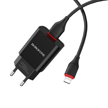СЗУ iPhone Lightning 2,1A 1USB Borofone BA20A Sharp Black