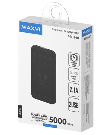 Внешний аккумулятор 5 000mAh Maxvi PB05-01