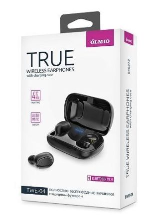 Наушники Bluetooth OLMIO TWE-04 Black
