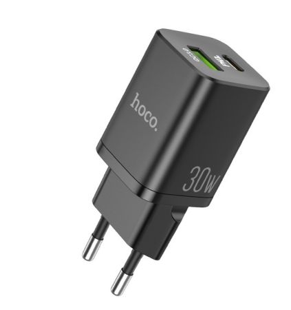СЗУ блок 30вт 1USB + 1Type-C HOCO N13 Black +QC3.0 быстрая зарядка 