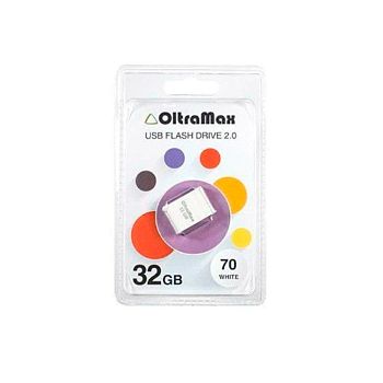  Flash USB 2.0 - 32Gb OltraMax 70, USB 2.0, пластик, белый