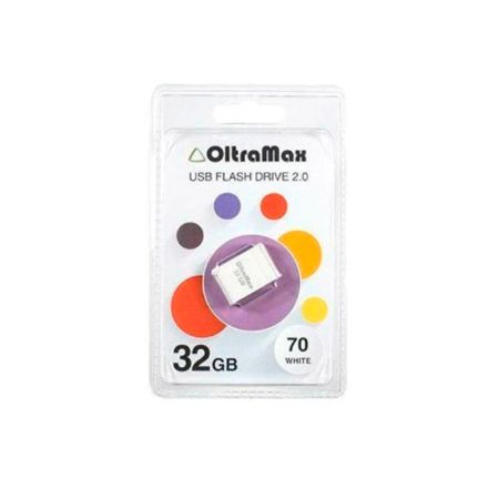  Flash USB 2.0 - 32Gb OltraMax 70, USB 2.0, пластик, белый