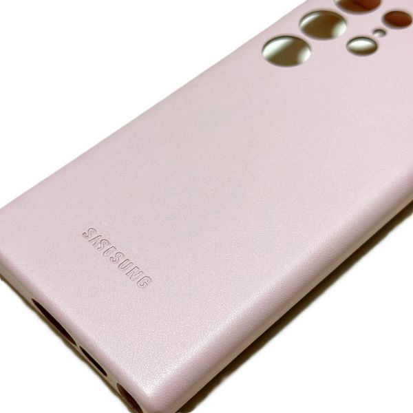 Накладка Samsung S23 Ultra розовый с микрофиброй "под кожу"