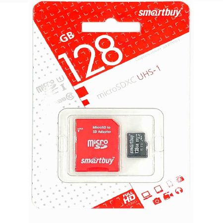 Flesh micro SDXC -128Gb Class10 с адаптером SmartBuy