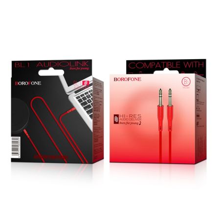 Кабель 3,5 Jack - 3,5 Jack Borofone BL1 Red