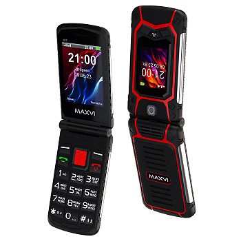 Мобильный телефон MAXVI E10, 2.8'' + 1.77", 2 sim-карты, 2000 mAh Красный