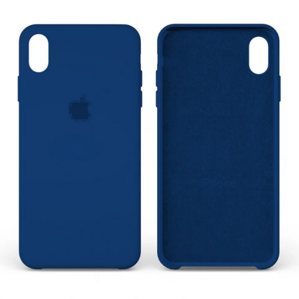 Накладка IPhone 11 синий с микрофиброй и закрытой камерой
