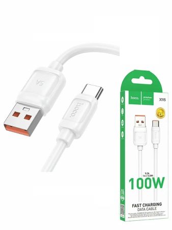 Кабель Type-C - USB 100W 5.0A HOCO X115 Surpass 1m White
