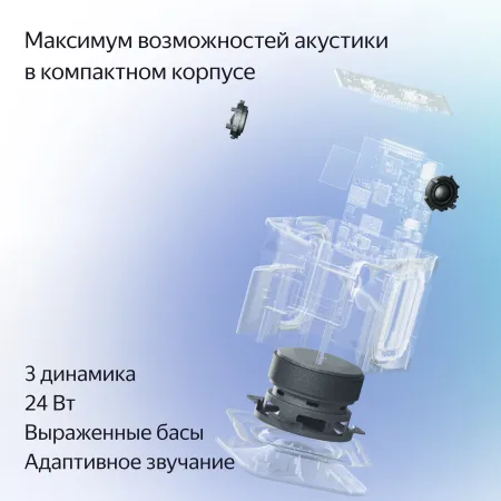 Умная колонка Яндекс Станция Миди с Алисой на YaGPT, с Zigbee, черный (24Вт)
