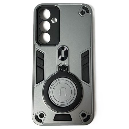 Накладка Samsung A35/ A55 противоударная с кольцом 360° Silver