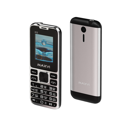 Телефон Maxvi X12 Metallic silver