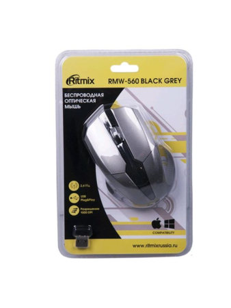 Мышь беспроводная RITMIX RMW-560 Black-Gray