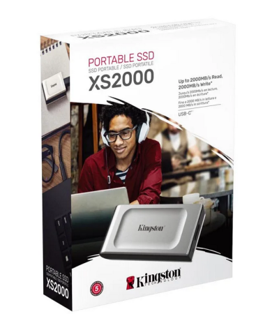 Внешний диск SSD Kingston 1 TB XS2000, серый металлик, USB 3.2 Gen 2x2, Type-C