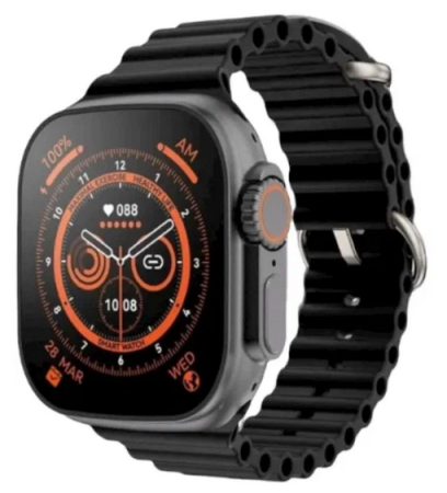 Смарт часы Watch DT NO.1 Ultra Black с черным ремешком