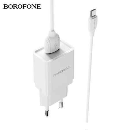 СЗУ micro USB 1A 1USB Borofone BA19A White
