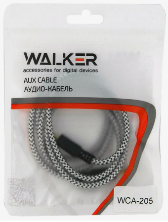 Кабель 3,5 Jack - 3,5 Jack Walker WCA-205 silver