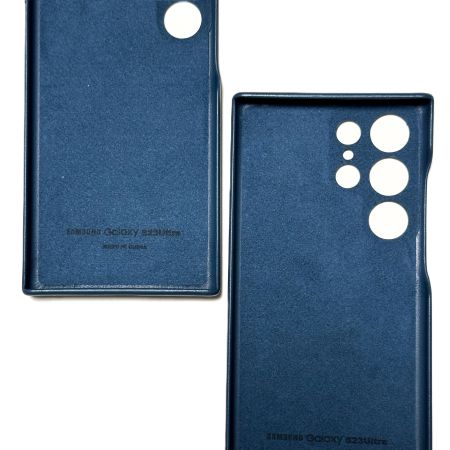 Накладка Samsung S23 Ultra синий с микрофиброй "под кожу"
