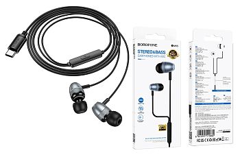 Наушники Borofone BM95 Excepcional, Type-C, 1.2 м, чёрный 