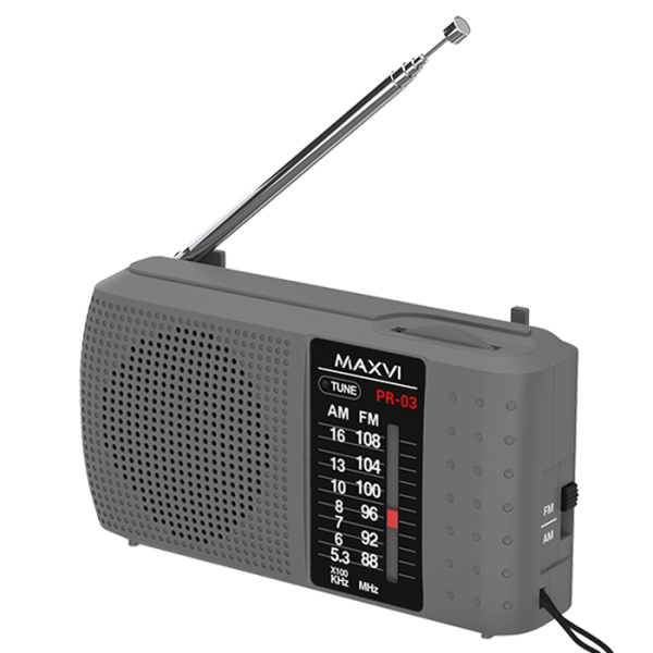 Радио FM-приемник Maxvi PR-03 Gray
