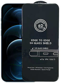 Стекло защитное iPhone 12 PRO Max (6.7) Черное 3D G-Rhino