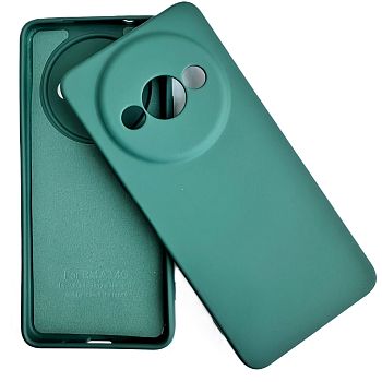 Накладка Xiaomi Redmi A3 зеленый с микрофиброй и закрытой камерой