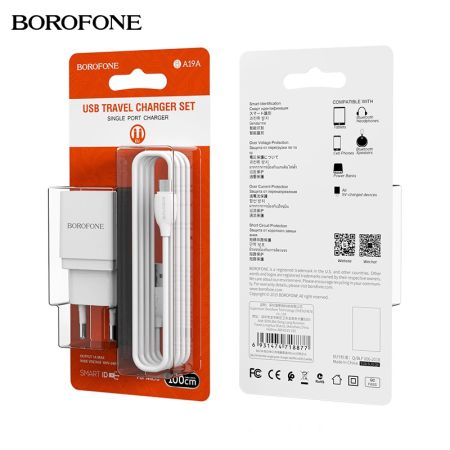 СЗУ micro USB 1A 1USB Borofone BA19A White