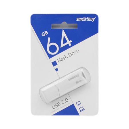 Flash USB 2.0 - 64Gb SmartBuy Clue White