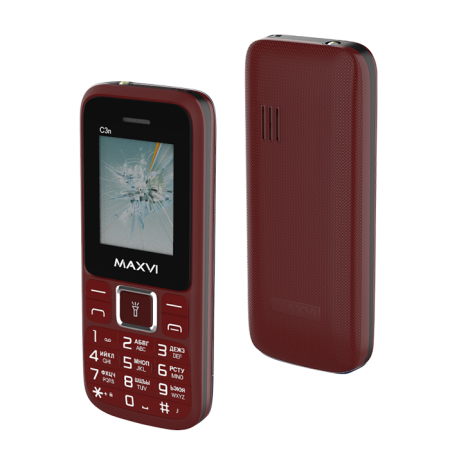 Телефон Maxvi C3n Wine Red