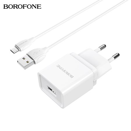 СЗУ micro USB 1A 1USB Borofone BA19A White