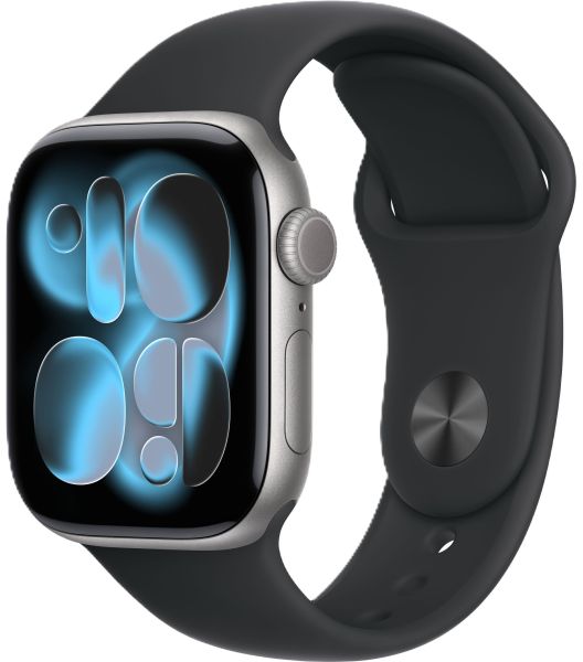 Смарт-часы Apple Watch Series 11, 46мм, корпус цвета «космический серый», спортивный ремешок чёрного цвета 