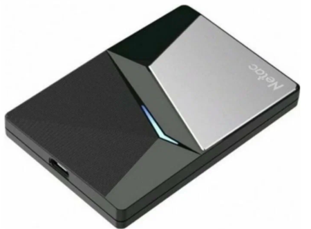 Внешний твердотельный диск SSD Netac 2 TB  Z7S USB-C чёрный/серебро, USB 3.2