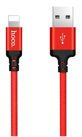 Кабель iPhone Lightning - USB 2.0A HOCO X14 1m Black-Red