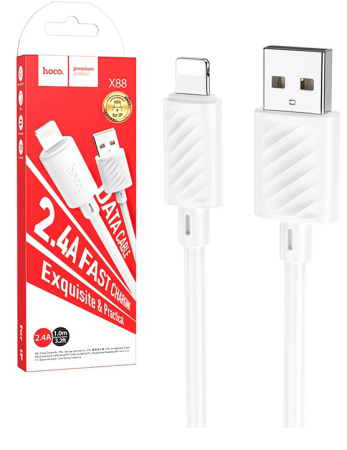 Кабель iPhone Lightning - USB 2.4A HOCO X88 1m White