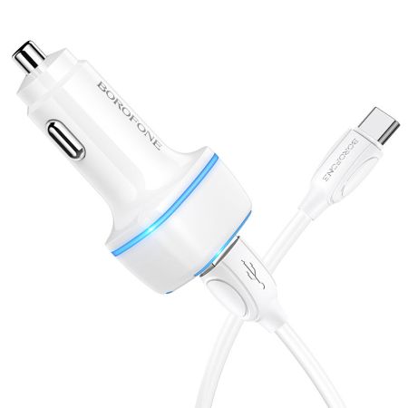 АЗУ Type-C to 2USB, 2.4ABorofone BZ14 Max Borofone white