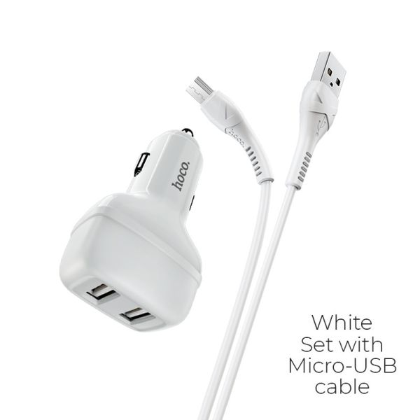 АЗУ micro 2.4A 2USB Hoco Z36 White
