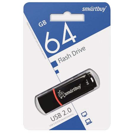 Flash USB 2.0 - 64Gb SmartBuy Crown Black