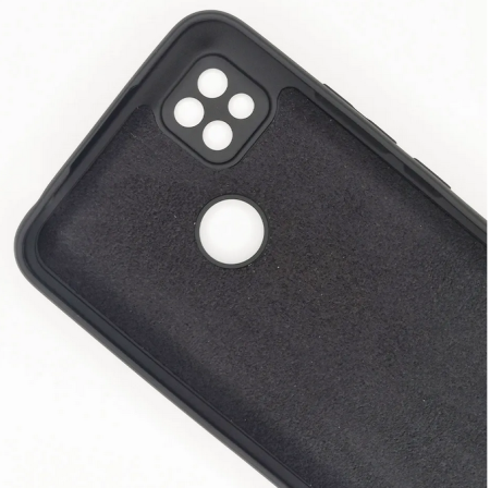Накладка Xiaomi Redmi 9c/ Redmi 10a черный с микрофиброй и закрытой камерой