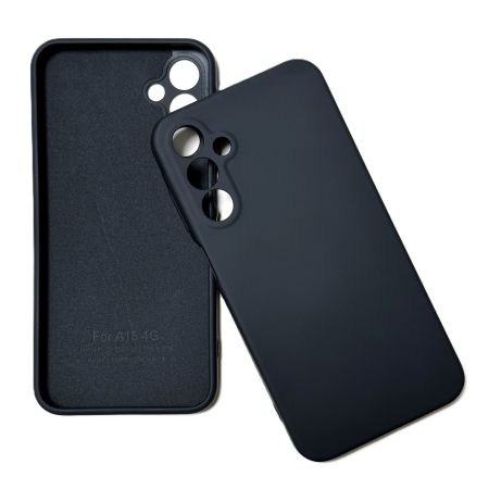 Накладка Samsung A15 черный с микрофиброй и закрытой камерой 