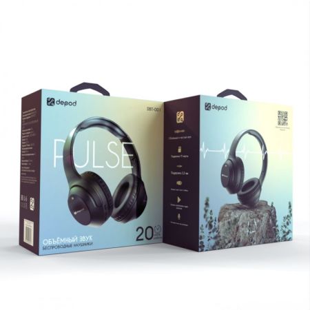 Наушники накладные Bluetooth Depod PULSE DBT-001, Bluetooth 5.3, черный