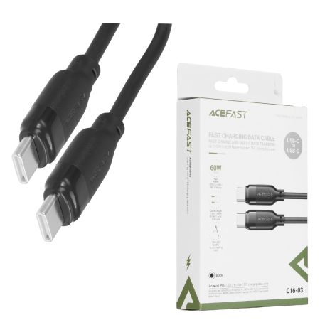 Кабель Type-C - Type-C 60W 3.0A AceFast C16-03 1m Black