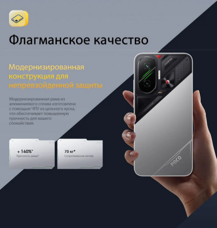 Смартфон Xiaomi Poco F7 12/256Гб Snapdragon 8s Gen 4, 6500мАч Silver