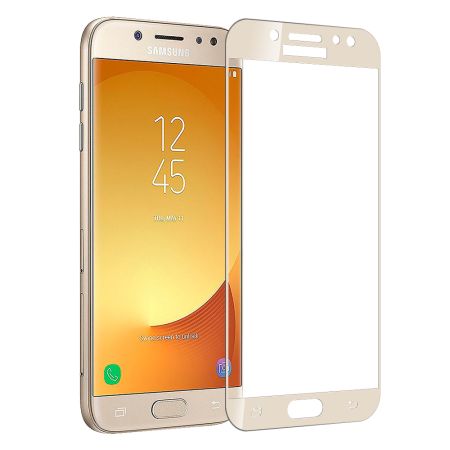 Стекло защитное Samsung J5 2017 Золотое 3D