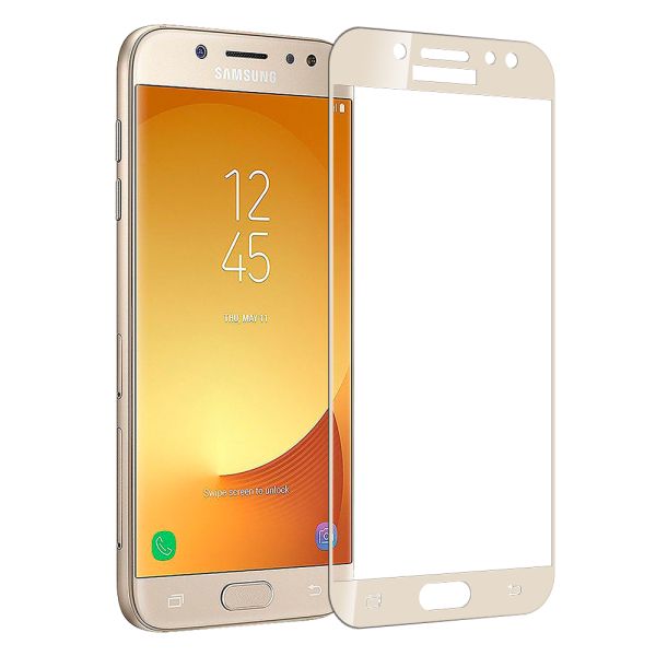 Стекло защитное Samsung J5 2017 Золотое 3D