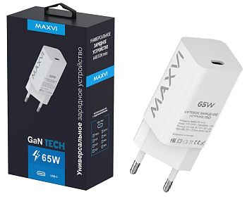 СЗУ блок 65w Type-C, Maxvi A481GN mini White