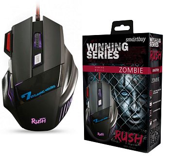 Мышь проводная SmartBuy, 721G-K RUSH Zombie оптическая Black