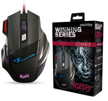 Мышь проводная SmartBuy, 721G-K RUSH Zombie оптическая Black