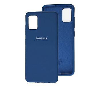 Накладка Samsung A315 silicone case темно-синий