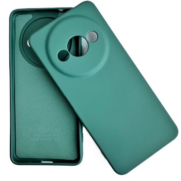 Накладка Xiaomi Redmi A3/Poco C61 зеленый с микрофиброй и закрытой камерой