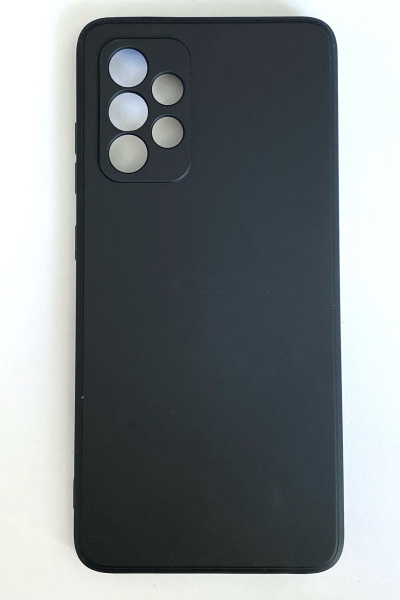 Накладка Samsung A525 / A52 (2021) черный с микрофиброй и закрытой камерой